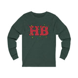 Huntington Beach Christmas Light Palm Tree Unisex Jersey Long Sleeve T Shirt