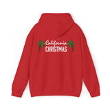 HB in Christmas Lights Front - California and Palm Trees Back Unisex Heavy Hooded Sweatshirt
