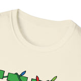 Huntington Beach HB in Christmas Lights Softstyle T Shirt Front Design