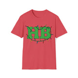 Huntington Beach HB in Christmas Lights Softstyle T Shirt Front Design