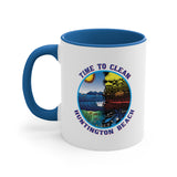 Time to Clean Huntington Beach Oil Spill Design Accent Coffee Mug, 11oz
