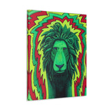 Rasta Lion Reggae Wall Art Canvas Gallery Wrap Print Green Yellow Red Eclectic Home Decor