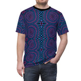 Trippy Blue Pink and Purple Spiral All Over Print T Shirt -  Psychedelic clothes, Raver clothing Spiral Sacred Geometry