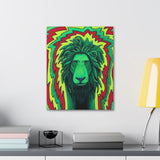 Rasta Lion Reggae Wall Art Canvas Gallery Wrap Print Green Yellow Red Eclectic Home Decor