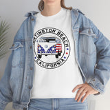 Huntington Beach Patriotic Bus Heavy Cotton Unisex T Shirt