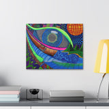 Look Eye Mountains Blues Trippy Pattern Sacred Geometry Canvas Wall Art Gallery Wrap