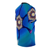 Flower of Life Blues greens and trippy pattern All Over Print T Shirt -  Psychedelic clothes, Raver, Sun, Visionary Sacred Geometry Gifts