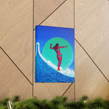 Pink Surfer Girl Canvas Gallery Wrap