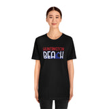 Red White and Blue Huntington Beach Wave Super Soft Unisex T Shirt