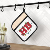 Red HB with Christmas Lights Pot Holder with Pocket