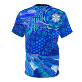 Blue Ocean Trippy All Over Print T Shirt - Spiritual Sacred Geometry Shirt, Psychedelic clothes, Raver clothing, HB Pier