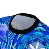 Blue Ocean Trippy All Over Print T Shirt - Spiritual Sacred Geometry Shirt, Psychedelic clothes, Raver clothing, HB Pier