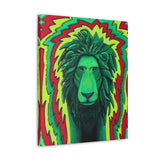 Rasta Lion Reggae Wall Art Canvas Gallery Wrap Print Green Yellow Red Eclectic Home Decor