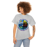 Time to Clean Huntington Beach T Shirt Heavy Thick Cotton Durable Long Oil Spill Clean Up Design - Light Colors