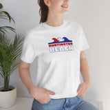 Huntingon Beach Red White and Blue Waves Super Soft T Shirt Huntington Beach