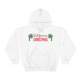 California Christmas Palm Tree Unisex Heavy Hooded Sweatshirt