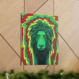 Rasta Lion Reggae Wall Art Canvas Gallery Wrap Print Green Yellow Red Eclectic Home Decor