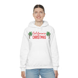 California Christmas Palm Tree Unisex Heavy Hooded Sweatshirt