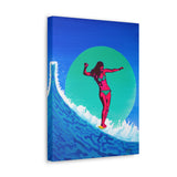 Pink Surfer Girl Canvas Gallery Wrap