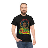Bob Marley One Love Rasta Colors on Black Unisex Heavy Durable Long Cotton T Shirt