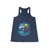 Time to Clean Huntington Beach Women's Flowy Racerback Tank Seed of Life Oil Spill Clean Up