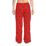 Christmas Palm Tree with Colored Lights Women's Pajama Pants