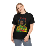 Bob Marley One Love Rasta Colors on Black Unisex Heavy Durable Long Cotton T Shirt