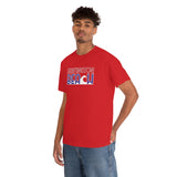 Red White and Blue Huntington Beach Wave Heavy Cotton Unisex T Shirt