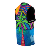 Palm Tree Wave Trippy All Over Print T Shirt -  Psychedelic clothes, Raver, Sun, Visionary gifts