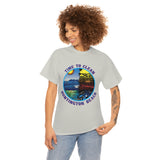 Time to Clean Huntington Beach T Shirt Heavy Thick Cotton Durable Long Oil Spill Clean Up Design - Light Colors
