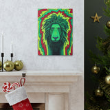 Rasta Lion Reggae Wall Art Canvas Gallery Wrap Print Green Yellow Red Eclectic Home Decor