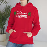 California Christmas Palm Tree Unisex Heavy Hooded Sweatshirt