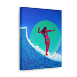 Pink Surfer Girl Canvas Gallery Wrap