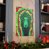 Rasta Lion Reggae Wall Art Canvas Gallery Wrap Print Green Yellow Red Eclectic Home Decor