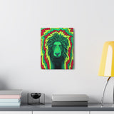 Rasta Lion Reggae Wall Art Canvas Gallery Wrap Print Green Yellow Red Eclectic Home Decor