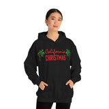 California Christmas Palm Tree Unisex Heavy Hooded Sweatshirt