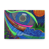 Look Eye Mountains Blues Trippy Pattern Sacred Geometry Canvas Wall Art Gallery Wrap