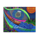 Look Eye Mountains Blues Trippy Pattern Sacred Geometry Canvas Wall Art Gallery Wrap