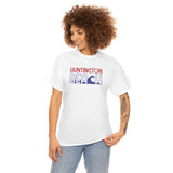 Red White and Blue Huntington Beach Wave Heavy Cotton Unisex T Shirt