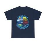 Time to Clean Huntington Beach T Shirt Heavy Thick Cotton Durable Long Oil Spill Clean Up Design - Dark Colors