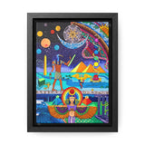 Thoth and Isis Framed Canvas Print - Spiritual Sacred Geometry Wall Art, Psychedelic Room Decor, Yoga Studio Art, Magick Hermeticism