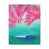 Pink Palms and Wave - Canvas Gallery Wrap