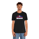 Huntingon Beach Red White and Blue Waves Super Soft T Shirt Huntington Beach
