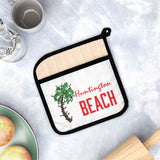 Huntington Beach Christmas Palm Pot Holder with Pocket