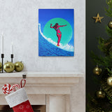 Pink Surfer Girl Canvas Gallery Wrap