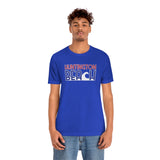 Red White and Blue Huntington Beach Wave Super Soft Unisex T Shirt