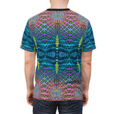 Trippy Blue Orange Checkers Spiral All Over Print T Shirt -  Psychedelic clothes, Raver clothing Sacred Geometry