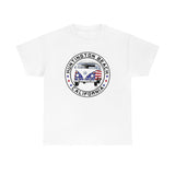 Huntington Beach Patriotic Bus Heavy Cotton Unisex T Shirt