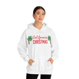 California Christmas Palm Tree Unisex Heavy Hooded Sweatshirt
