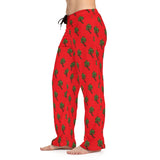 Christmas Palm Tree with Colored Lights Women's Pajama Pants